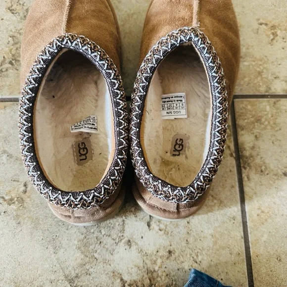 UGG Tan Suede Slip-On Clogs - Picture 7 of 9